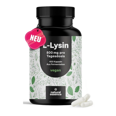 L-Lysin – 400 Kapseln – 800 mg pro Tagesdosis – Aus Pflanzlicher Fermentation - Vegan