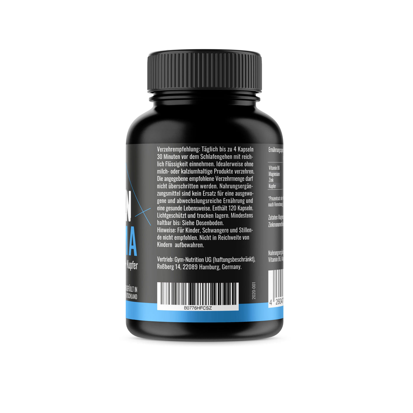ZMA Hochdosiert - Zink + Magnesium + Vitamin B6 Kupfer - Hochwertiger Komplex im Premium Qualität -