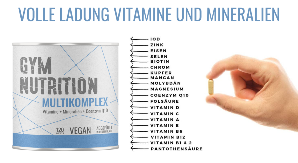 Multimineral Komplex  - 120 Kapseln – Vegan – Vitamine - plus Spuren-Elemente & Q10